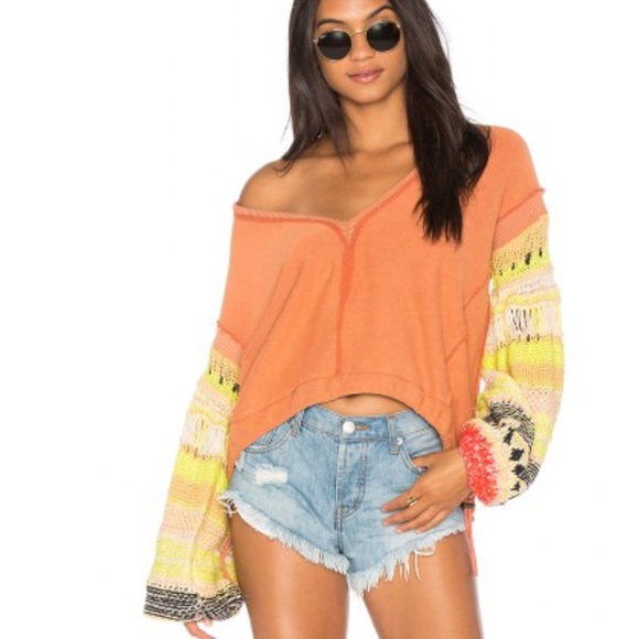 Free People Sweaters - FREE PEOPLE V NECK KNIT SWEATER TERRA-COTTA M